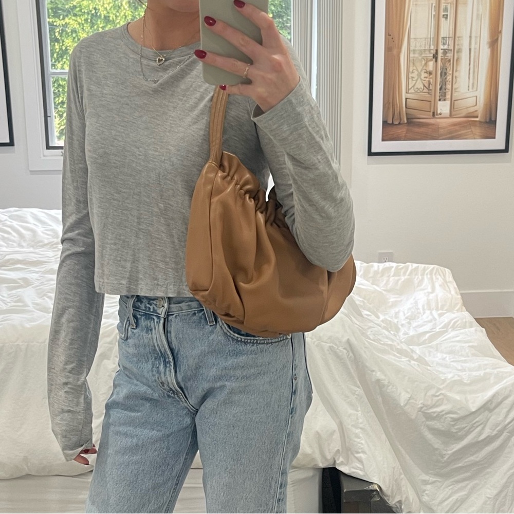 Loeffler Randall camel brown shoulder bag, great size for day and night